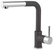 Concept BDG4527BC - Drezová batéria s vysúvacou sprchovou hlavicou 26,9 cm granit/čierna