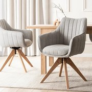 Otočná jedálenská stolička Imola – Sivá / Dub