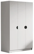 Šatníková skriňa CAMON 150 cm - biela/čierne úchytky