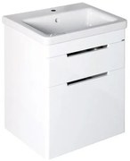 Sapho Sapho, ELLA umývadlová skrinka 56,5x65x43cm, 2x zásuvka, biela (70062), EL062-3030