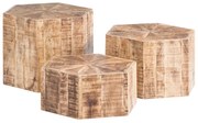 furniture-nabytek.cz - Sada 3 masívnych konferenčných stolíkov Caribou Mango, lakovaných, prírodných, šesťhranných