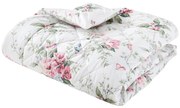 Krémový prešívaný pléd 200x200 cm Bridgerton Penelope Floral – Catherine Lansfield