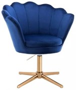 LuxuryForm DESIGN Kreslo FREY VELUR na zlatom kríži - modré