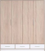 Šatník strieškou, dub / antracit+zrkadlo