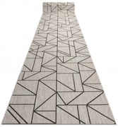 Behúň SIZAL FLOORLUX 20605 trojuholníky geometrický - strieborný, čierny