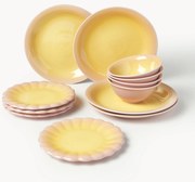 Ručne vyrobená súprava riadu Marguerite, 4 osoby, 12 ks