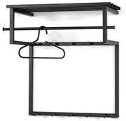 Čierny kovový nástenný vešiak s poličkou 76 cm Rizzoli – Spinder Design