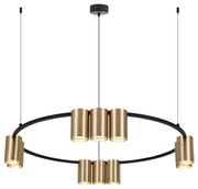 Závesné svietidlo Genesis, 10x zlaté kovové tienidlo, b, o