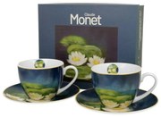Porcelánová šálka s podšálkou Monet Nenufars 270 ml sada 2ks