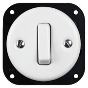 Elhard Okrúhly keramický vypínač s kolískou č.6, biely KV1006W