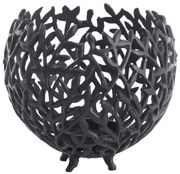 Čierny antik kovový dierovaný svietnik Famari L - Ø 20*17 cm