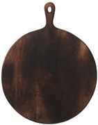 Tmavo hnedé okrúhle doštička s rukoväťou - 50,5 * 39,8 * 1,7 cm