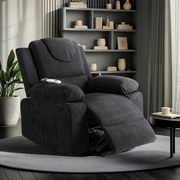 Elektrické masážne kreslo Venus s mechanizmom pre jednoduchšie vstávanie čierny menčester