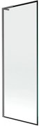 Mexen Next L, 1-krídlová vaňová zástena 70 x 150 cm, 6mm číre sklo-čierny vzor, grafitový profil, 895-070-000-03-70-66