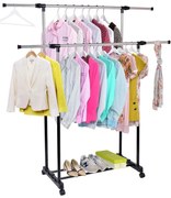 Vešiakový stojan na kolieskach TIMI čierny