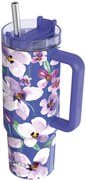 Nerezový termohrnek s brčkem Stream Flower Dusk 950 ml