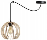 Závesné svietidlo Timber Spider 1, 1x drevené tienidlo