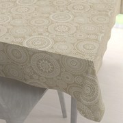 Biante Dekoračný obdĺžnikový obrus Leona LN-170 Biele mandaly na režnom 120x160 cm