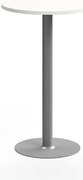 Barový stôl VERTICUS, Ø700x1100 mm, biela/strieborná