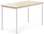 Stôl BORÅS, 1400x700x760 mm, laminát - breza, biela