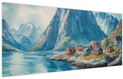 Obraz - Nórska dedinka (120x50 cm)