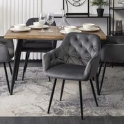 Dizajnová jedálenská stolička Ravenna šedá velúr