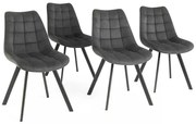 LuxuryForm DESIGN Stolička ORLEN VELUR - tmavo šedá - SET 4 ks