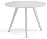 Konferenčný stôl PRIMO ZEN, priemer 100 cm, biela podnož, biela