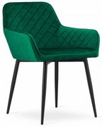 Stolička NOLA - zelený zamat / čierne nohy