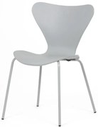 Židle jídelní, šedý plast, čtyřnohá kvová podnož