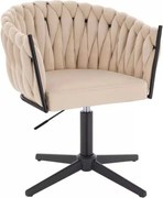 LuxuryForm DESIGN Stolička NORDEN VELUR na čiernom kríži - krémová