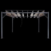 Garden Line ZÁHRADNÁ PERGOLA S POHYBLIVÝMI POLYKARBONÁTOVÝMI LAMELAMI 3 x 4 M HNEDÁ *4023