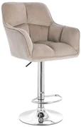 LuxuryForm DESIGN Barová stolička AMALFI VELUR na striebornom tanieri - latte