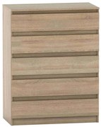 Tempo Kondela 5 šuplíková komoda, dub sonoma, HANY NEW 005