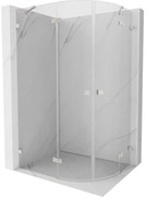 Mexen Lunar, polkruhový sprchový kút naklápací doľava 80 x 70 cm, 8mm číre sklo, oceľový profil, 833-080L-070P-97-00