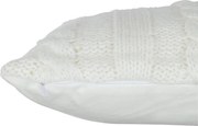 Biely pletený vankúš s výplňou Twist - 45*10*45cm