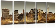 5-dielny obraz centrum New Yorku