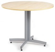 Okrúhly stôl SANNA, Ø900x720 mm, strieborná/breza
