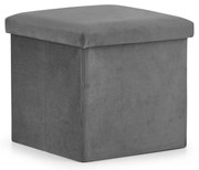 Sivý skladací taburet FURELA VELVET L 38 x 38 x 38 cm