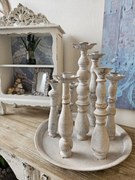 Kovové vintage svietniky s patinou na tácke - Ø 35 * 36 cm