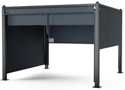 Pantheon Cortina pergola 3x3 m, odolná voči poveternostným vplyvom, hliník, prášková farba, rolety