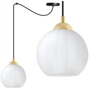 Závesné svietidlo Costa Spider, 1x biele sklenené tienidlo, b/g