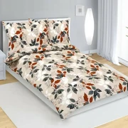 Bellatex Krepová posteľná bielizeň Jesenné listy, 140 x 200 cm, 70 x 90 cm, 140 x 200 cm, 70 x 90 cm