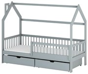 Posteľ Domček Oskar 90x200 sivá