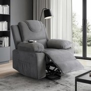 Elektrické masážne kreslo Venus s mechanizmom pre jednoduchšie vstávanie šedý menčester