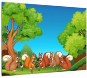 Obraz - Veselé veveričky (70x50 cm)