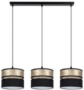 Luster na lanku LIMA 3xE27/60W/230V zlatá/čierna
