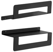 Gedy Gedy, CLEO polica s držiakem uterákov 300mm, čierna matná, 2019143