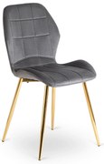 Jedálenská stolička IRYS so zlatými nohami, sivá