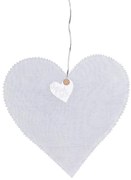 Biele závesné srdce HEARTLIGHT s LED svetelným reťazcom